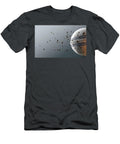 1 a Dirty White Leather Cricket Ball Caught in Slow Motion Flying Through the Air Scattering Dirt Part Allan Swart T-Shirt