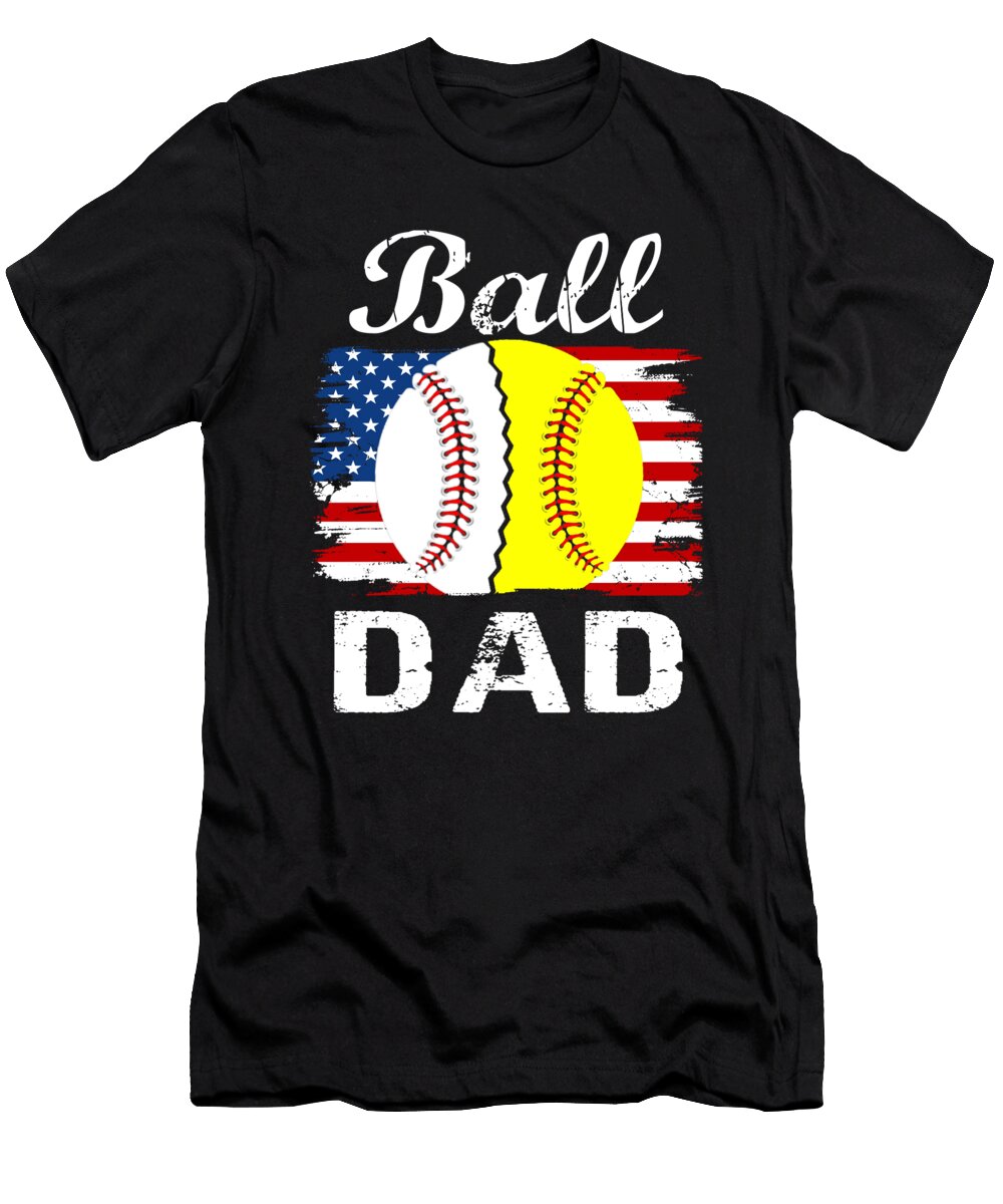 1 Ball Dad Baseball Softball Dhbubble T-Shirt