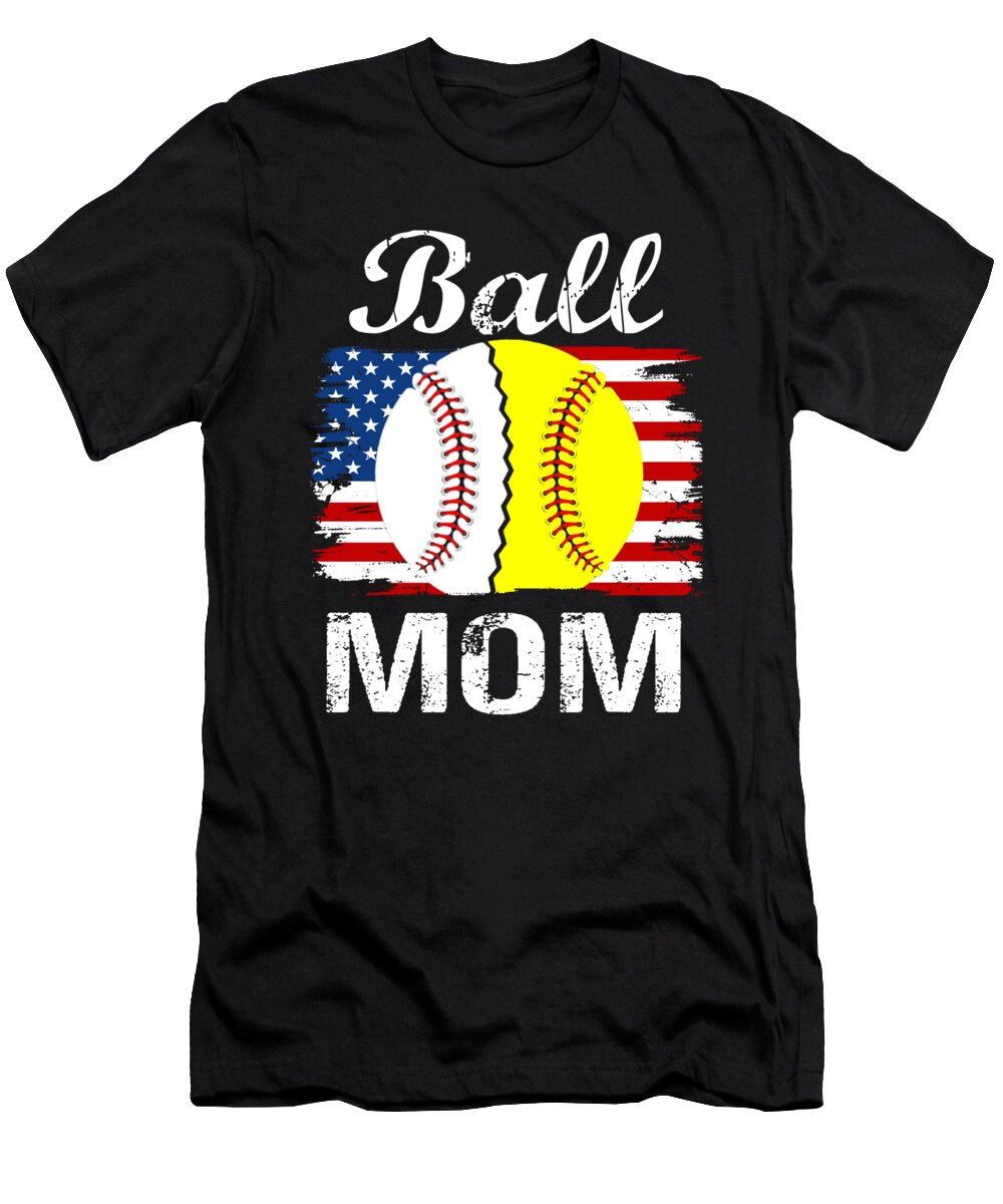 1 Ball Mom Baseball Softball Dhbubble T-Shirt