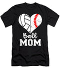 1 Ball Mom Heart Funny Baseball Volleyball Mom Dhbubble T-Shirt