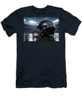 1 Baltimore Ravens Football Helmet in Rain Kevin Walker and Pixel Reverie T-Shirt