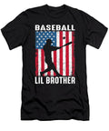 1 Baseball Lil Brother USA Flag Catcher Fathers Day Dhbubble T-Shirt