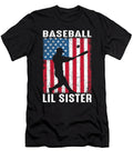 1 Baseball Lil Sister USA Flag Catcher Fathers Day Dhbubble T-Shirt