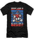 1 Drop Like a Butterfly Block Like a Beast Ice Hockey Toms Store T-Shirt