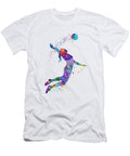 1 Girl Volleyball Bounce Art Colorful Watercolor Gift Sports Art Gift for Her White Lotus T-Shirt
