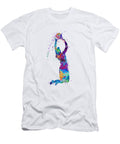 1 Girl Volleyball Bouncing Colorful Blue Purple Watercolor Gift White Lotus T-Shirt