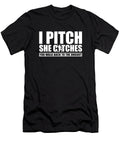 1 I Pitch She Catches Batter Catcher Softball Pitcher Crazy Squirrel T-Shirt