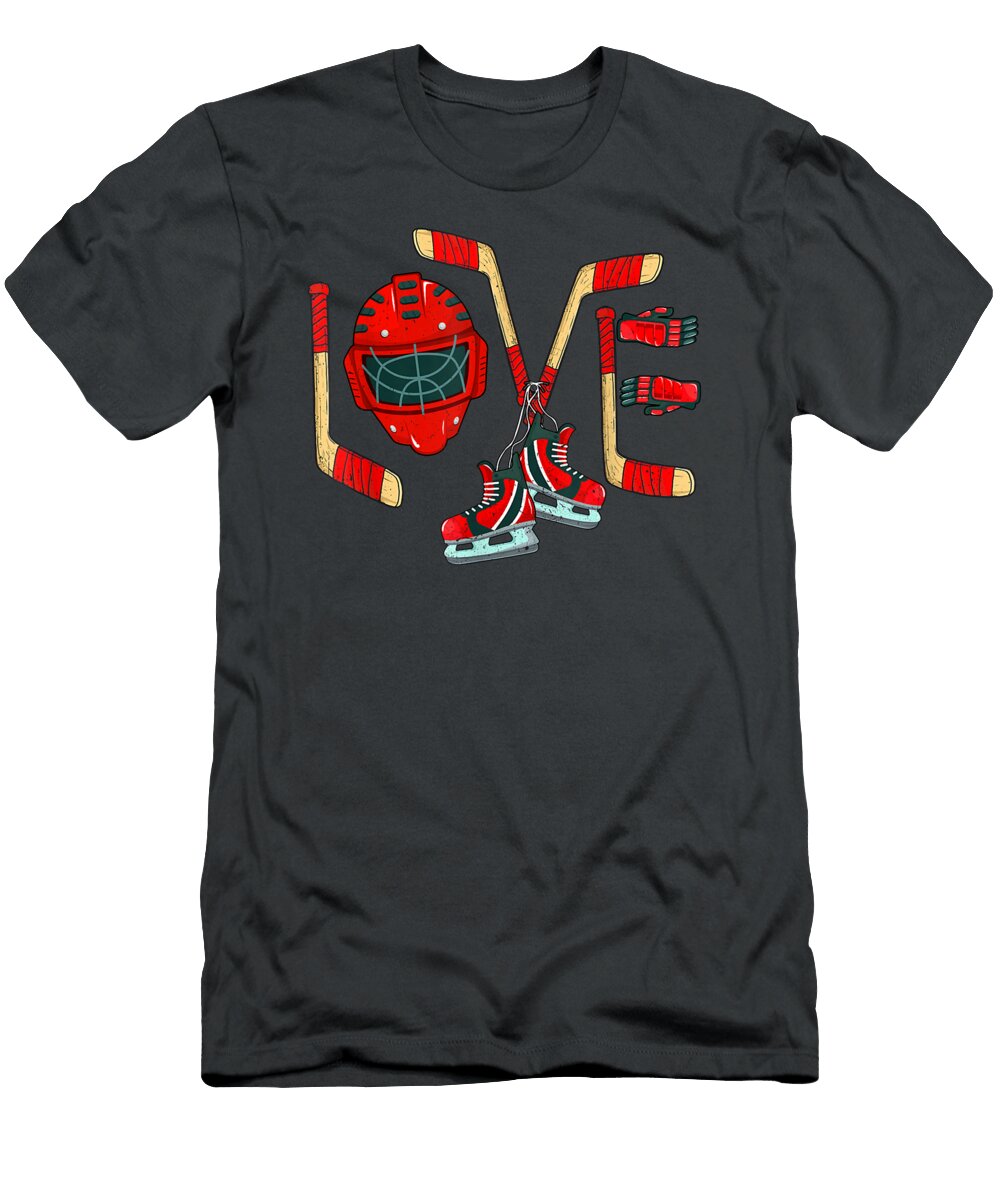 1 Ice Hockey Valentines Day Love Cute Gift Boys Girls Goalie Julie Hurst T-Shirt