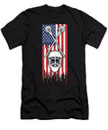 1 Lacrosse Fan Gift Lacrosse Sticks Lacrosse Helmet on American Flag Lacrosse Kanig Designs T-Shirt