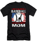 1 My Favorite Baseball Player Calls Me Mom Baseball USA Flag Dhbubble T-Shirt