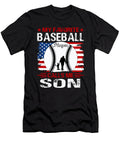 1 My Favorite Baseball Player Calls Me Son Baseball USA Flag Dhbubble T-Shirt