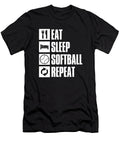 1 Softball Catcher Batter Pitcher Eat Sleep Softball Repeat Crazy Squirrel T-Shirt