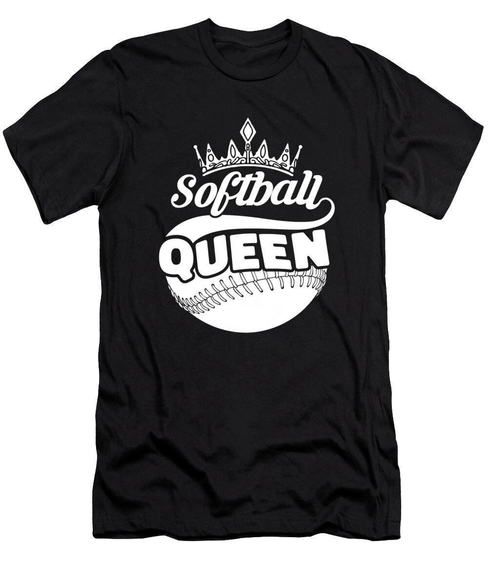 1 Softball Catcher Pitcher Batter Softball Queen Crazy Squirrel T-Shirt