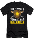 1 Softball Father Catcher Batter Pitcher Softball Dad Crazy Squirrel T-Shirt