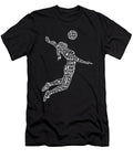 1 Volleyball Silhouette Typographic Woman Player Lance Gambis T-Shirt