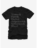 Star Wars Darth Vader and Boba Fett and Jabba the Hutt T-Shirt