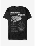 Star Wars The Force Awakens Millennium Falcon Blueprints T-Shirt