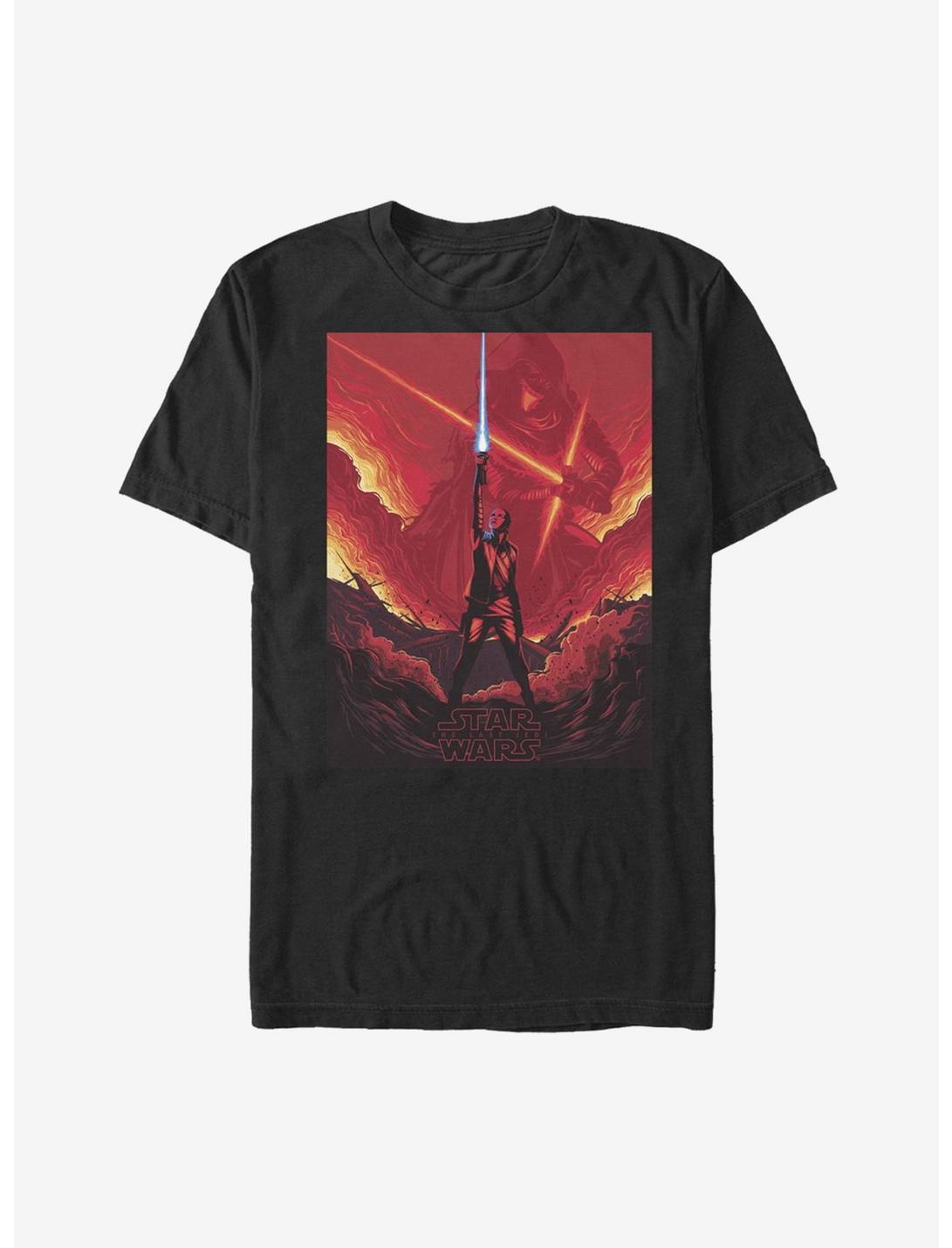 Star Wars Rey Lightsaber Flames T-Shirt