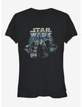 Star Wars Episode VII The Force Awakens Rey and Droids Girls T-Shirt
