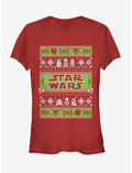 Star Wars Ugly Christmas Sweater Come to the Merry Side Girls T-Shirt
