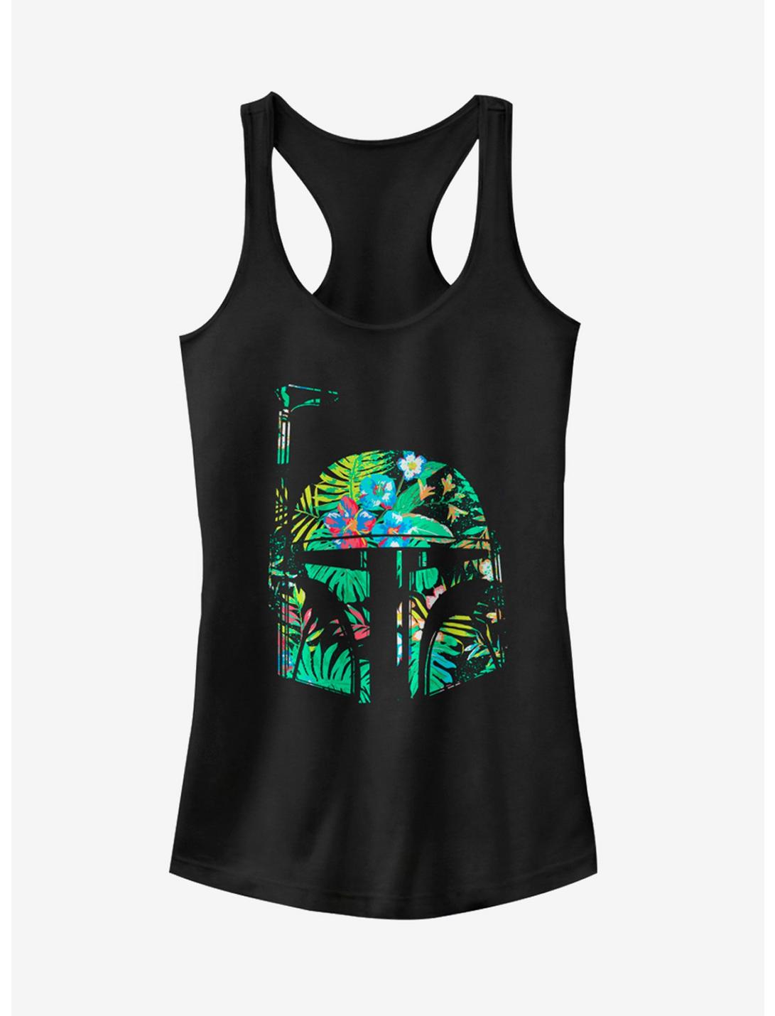 Star Wars Hawaiian Print Boba Fett Helmet Girls Tank Top