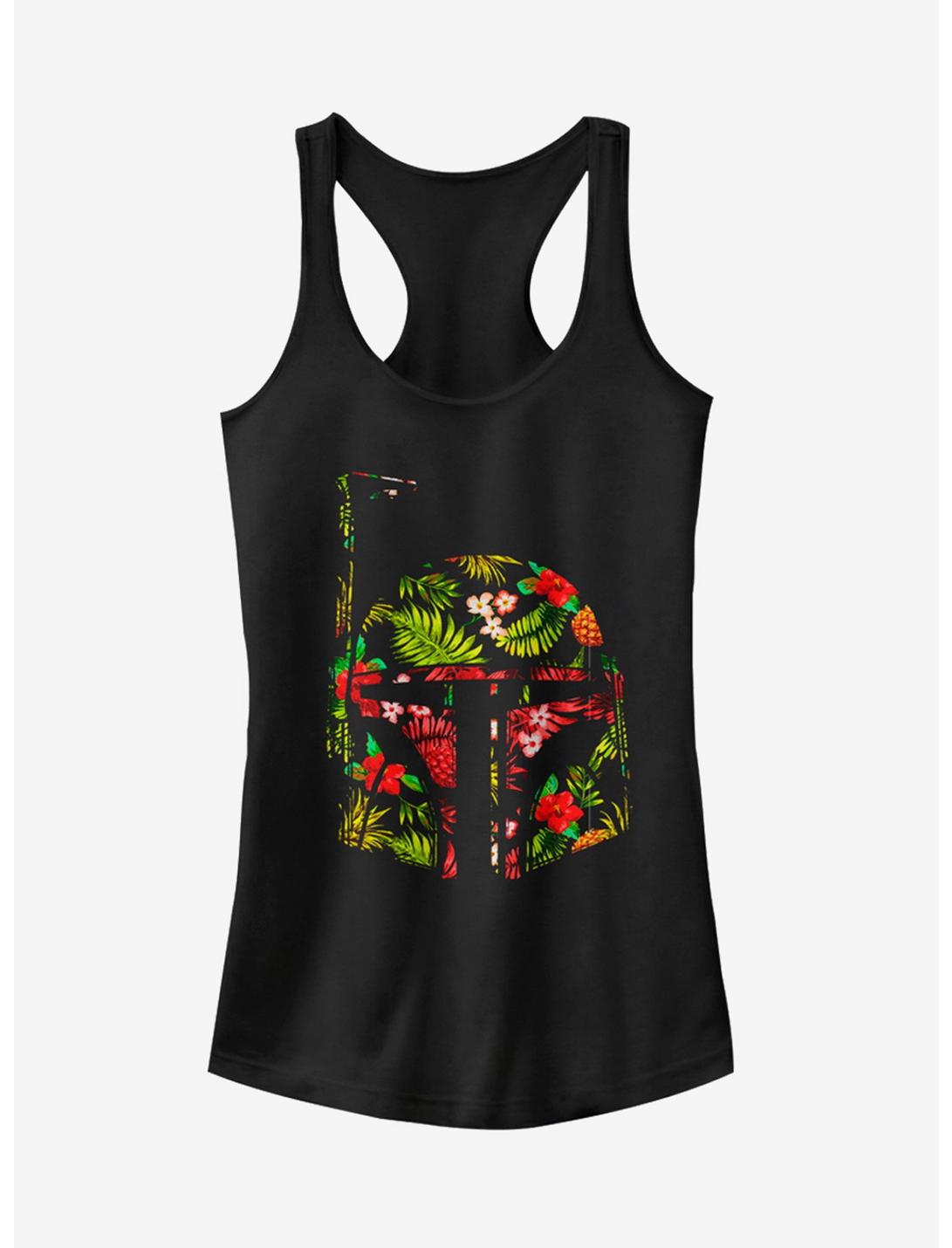 Star Wars Boba Fett Tropical Print Helmet Girls Tank