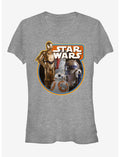 Star Wars Retro The Force Awakens Droids Girls T-Shirt