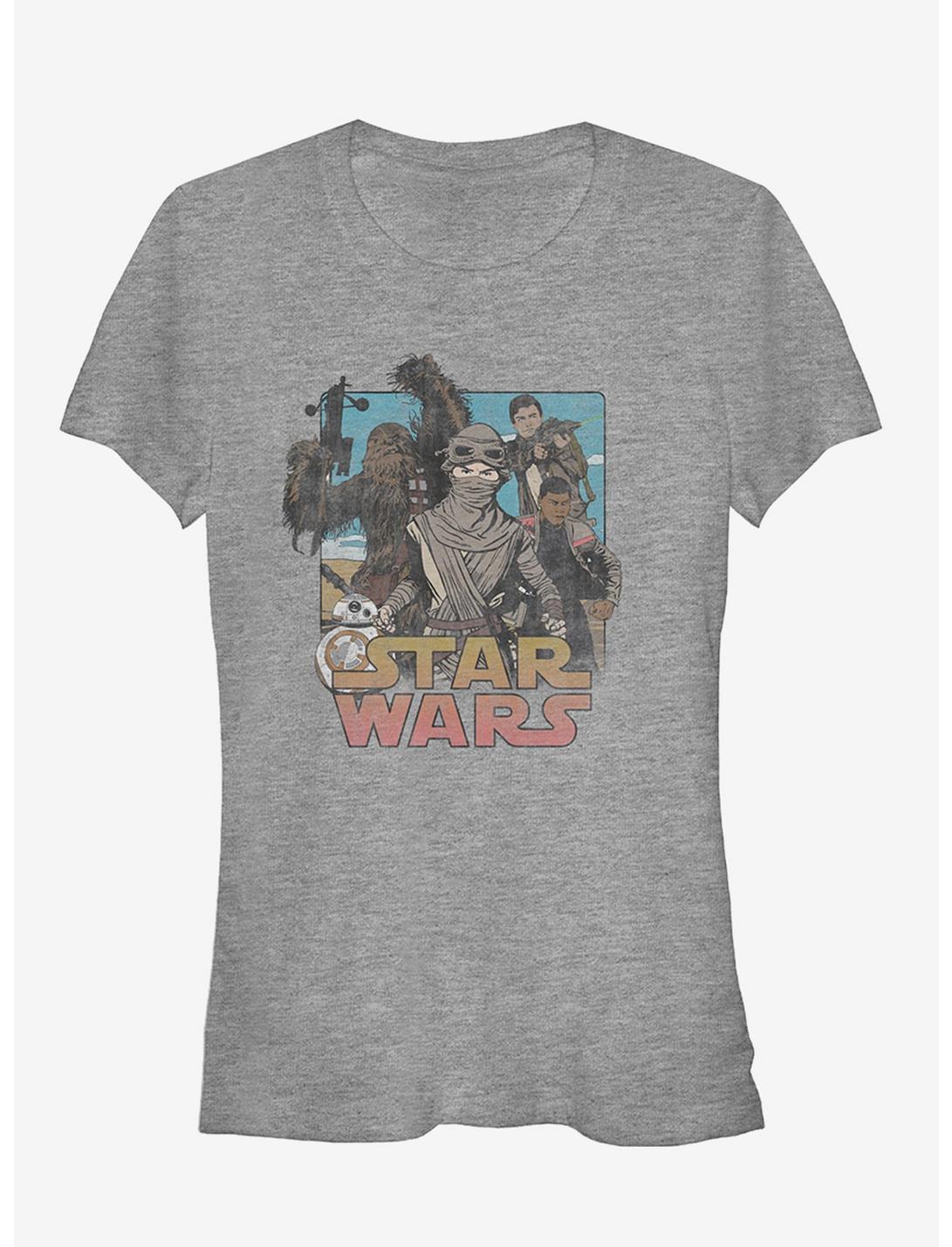 Star Wars Episode VII The Force Awakens Rey and Crew Girls T-Shirt
