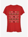 Velociraptor Ugly Christmas Sweater Girls T-Shirt