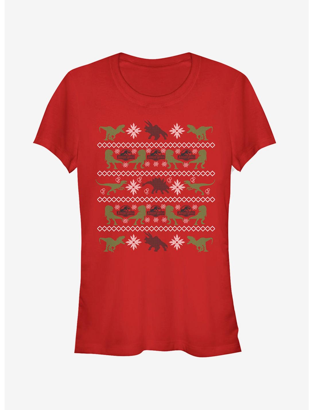 Velociraptor Ugly Christmas Sweater Girls T-Shirt