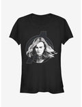 Marvel Avengers: Endgame Captain Marvel Black And White Girls T-Shirt