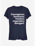 Marvel Avengers: Endgame Name List Girls Navy Blue T-Shirt
