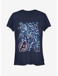 Marvel Avengers: Endgame Suit Group Girls Navy Blue T-Shirt