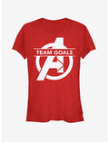 Marvel Avengers: Endgame Team Goals Girls Red T-Shirt