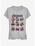 Marvel Avengers: Endgame Heroic Group Girls Heathered T-Shirt