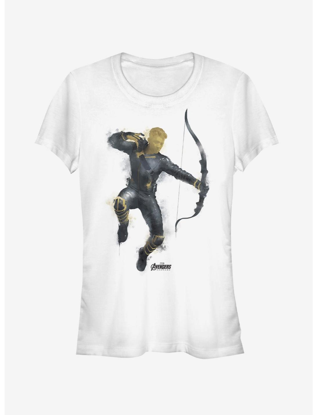 Marvel Avengers: Endgame Painted Hawkeye Girls White T-Shirt