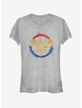 Marvel Avengers: Endgame Captain Marvel Spray Logo Girls Heathered T-Shirt
