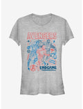 Marvel Avengers Earths Mightiest Doodles Girls T-Shirt