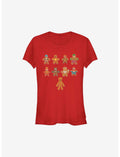 Marvel Avengers Lined Up Cookies Holiday Girls T-Shirt