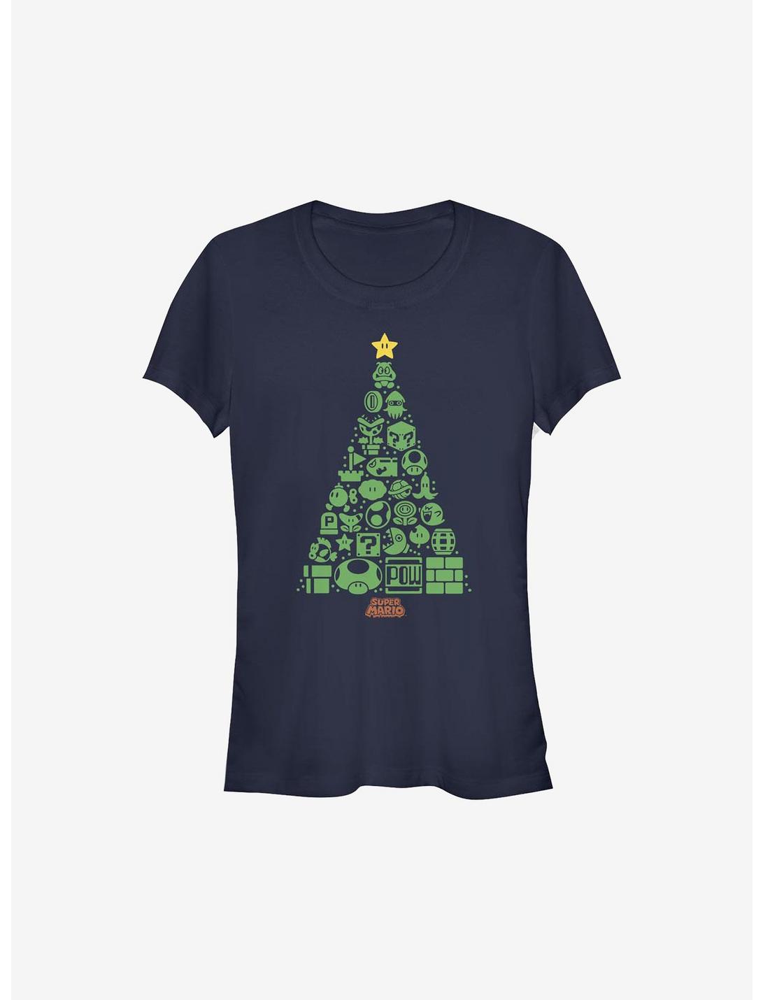Super Mario Trees A Crowd Holiday Girls T-Shirt