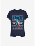 Marvel Captain America Ugly Christmas Sweater Girls T-Shirt