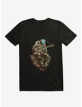 Lonely Man Astronaut Asteroid Black T-Shirt