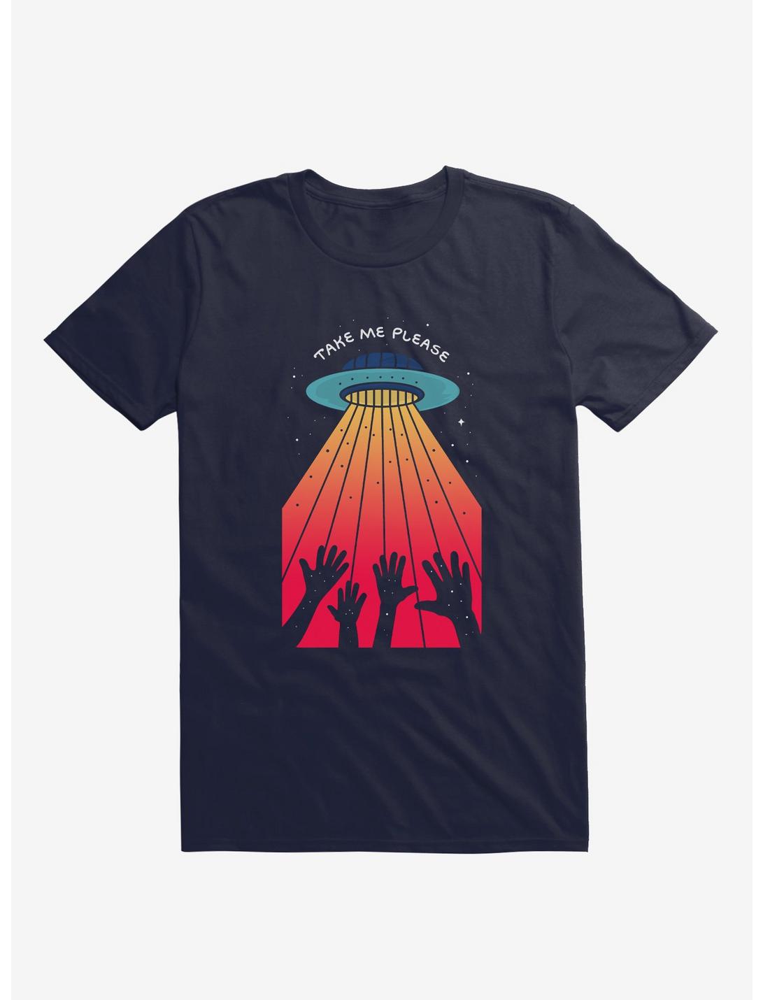 Take Me Please Alien UFO Navy Blue T-Shirt