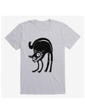 Frightened Black Cat Sport Grey T-Shirt