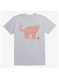 Intricat Yarn Cat Sport Grey T-Shirt