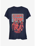 Stranger Things Scoops Troop In Red Girls T-Shirt