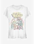 Star Wars Vintage Rainbow Group Girls T-Shirt
