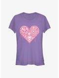 Marvel Avengers Heart Emblems Girls T-Shirt