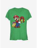 Nintendo Mario Christmas Present Girls T-Shirt