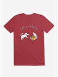 Cat Vs. Pizza Red T-Shirt